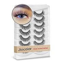 Natural Lashes False Eyelashes Wispy Natural Faux Mink Lashes Jiocolor 7 Pairs Light Volume Fake Eye Lashes Dj15