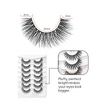 Natural Lashes False Eyelashes Wispy Natural Faux Mink Lashes Jiocolor 7 Pairs Light Volume Fake Eye Lashes Dj15