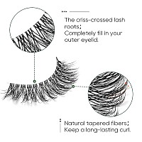 Natural Lashes False Eyelashes Wispy Natural Faux Mink Lashes Jiocolor 7 Pairs Light Volume Fake Eye Lashes Dj15