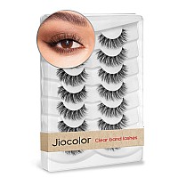 Dramatic Long Thick Faux Mink Lashes Pack Jiocolor Fluffy 3D Volume Eye Fake Eyelashes 7 Pairs Full Crossed Big Eye Lashes Pack