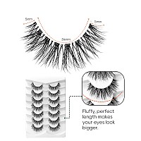 Dramatic Long Thick Faux Mink Lashes Pack Jiocolor Fluffy 3D Volume Eye Fake Eyelashes 7 Pairs Full Crossed Big Eye Lashes Pack