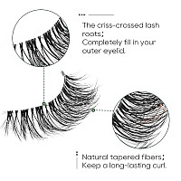 Dramatic Long Thick Faux Mink Lashes Pack Jiocolor Fluffy 3D Volume Eye Fake Eyelashes 7 Pairs Full Crossed Big Eye Lashes Pack