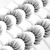 Dramatic Long Thick Faux Mink Lashes Pack Jiocolor Fluffy 3D Volume Eye Fake Eyelashes 7 Pairs Full Crossed Big Eye Lashes Pack