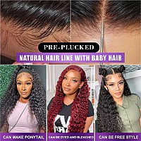 Aveiyce 13X6 Deep Wave Lace Front Wigs Human Hair Pre Plucked 180 Density Hd Transparent Deep Curly Glueless Lace Frontal Wigs