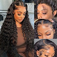 Aveiyce 13X6 Deep Wave Lace Front Wigs Human Hair Glueless Wigs Pre Plucked Transparent Hd Deep Curly Lace Frontal Wigs Human Ha