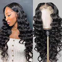 Fashion Plus Loose Wave Lace Front Wigs Human Hair Pre Plucked 180 Density 13X4 Hd Full Lace Frontal Wigs With Baby Hair Loose D