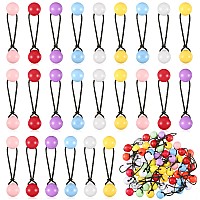 Jutom 24 Pieces Hair Ties 20mm Hair Balls Bubble Ponytail Holders for Girls double Bead Bubble Hair Ties Colorful 80s 90s Hair Elastic Accessories for Baby Toddler(Multicolor)