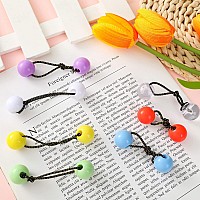 Jutom 24 Pieces Hair Ties 20mm Hair Balls Bubble Ponytail Holders for Girls double Bead Bubble Hair Ties Colorful 80s 90s Hair Elastic Accessories for Baby Toddler(Multicolor)