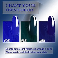 Bingbrush 3 Pcs Gel Nail Polish Kit 10Ml Navy Blue Gel Polish Natural Nail Lacquer Long Lasting High Shine Soak Off Gel Polish