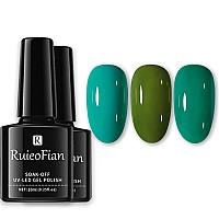 Bingbrush 3 Pcs Gel Nail Polish Kit 10Ml Green Gel Polish Natural Nail Lacquer Long Lasting High Shine Soak Off Gel Polish Set