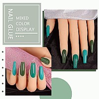 Bingbrush 3 Pcs Gel Nail Polish Kit 10Ml Green Gel Polish Natural Nail Lacquer Long Lasting High Shine Soak Off Gel Polish Set