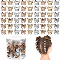 100 Pieces Butterfly Hair Clips Butterfly Clips for Hair 90s Girls Butterfly Clips Mini Hair Clips Butterfly with Box Mini Butterfly Clips Cute Clips Hair Accessories for Women(Gold, Silver, Bronze)