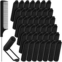 43 Pieces Soft 059 Inch Foam Hair Rollers Set With Flexible Sponge Curlers Stainless Steel Rat Tail Pintail Comb For Hair Styl