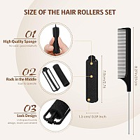 43 Pieces Soft 059 Inch Foam Hair Rollers Set With Flexible Sponge Curlers Stainless Steel Rat Tail Pintail Comb For Hair Styl