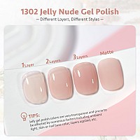 Gaoy Jelly Nude Pink Gel Nail Polish 16Ml Sheer Natural Brown Translucent Color 1302 Uv Light Cure Gel Polish For Nail Art Diy