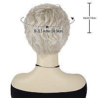 Gnimegil Short Platinum White Wig Curly Natural Hairstyles Layered Hair Synthetic Old Lady Costume Party Wigs For Women Mommy Ha