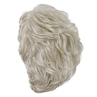 Gnimegil Short Platinum White Wig Curly Natural Hairstyles Layered Hair Synthetic Old Lady Costume Party Wigs For Women Mommy Ha