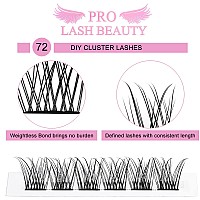 Cluster Lashes 72 Pcs Individual Lashes Lash Clusters Diy Eyelash Extension Natural Lashes Super Thin Band Reusable Soft Co