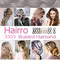 Hairro Braid Hair Headband For Women Braids Hairband Braided Hair Band Synthetic Plaited Headband Costume Hairpiece For Girl Wom