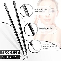 Chumia 2 Pieces Eyelash Lift Perm Tool Lash Separator Tint Tool Stainless Steel Metal Lash Lift Rods Tool For Eyelash Eyebrow Pe