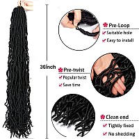 30Inch Soft New Faux Locs Colorful Long Goddess Locs Crochet Hair Natural Pre Looped Natural Crochet Braid Curly Wave Braiding H