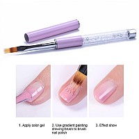 Silpecwee 5Pcs Ombre Nail Brush Nail Detail Brush Nail Art Brushes Nail Design Brushes Nail Painting Liner Brush For Acrylic Nai