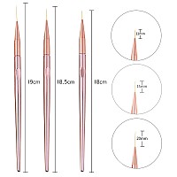 Silpecwee 5Pcs Ombre Nail Brush Nail Detail Brush Nail Art Brushes Nail Design Brushes Nail Painting Liner Brush For Acrylic Nai