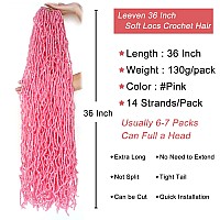 Leeven Pink Soft Locs 36 Inch Crochet Braids Hair 7 Pakcs Distressed Faux Locs Long Boho Goddess Locs Natural Butterfly Locs Cur