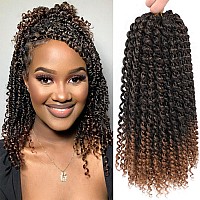 Short Passion Twist Hair 12 Inch 8 Packs Water Wave Crochet Hair Braiding Hair Bohemian Spring Twist Hair Crochet Braids Synthet