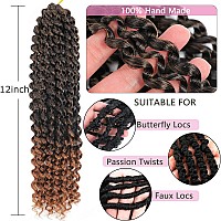 Short Passion Twist Hair 12 Inch 8 Packs Water Wave Crochet Hair Braiding Hair Bohemian Spring Twist Hair Crochet Braids Synthet