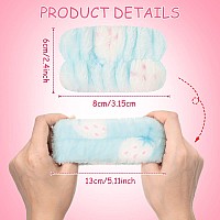 Chuangdi 4 Pairs Wrist Spa Wrist Bands For Washing Face Microfiber Wrist Wash Towel Band Scrunchies Absorbent Wrist Sweatband Fo