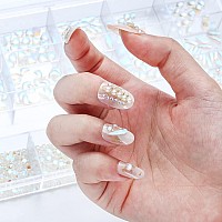 Nibiru 3830Pcs Aurora Multi Shapes Rhinestones Glass Diamonds Kit For Nail Art Jewels Decorationshiny Flatback Mix Size With Wa