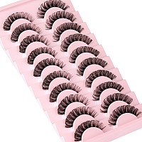 Eyelashes Russian Strip Lashes Clear Band D Curl Fluffy Wispy Lashes Natural Cat Eye Lashes Look Like Extensions By Yawamica