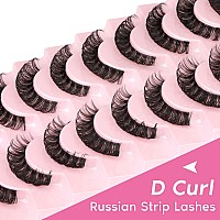 Eyelashes Russian Strip Lashes Clear Band D Curl Fluffy Wispy Lashes Natural Cat Eye Lashes Look Like Extensions By Yawamica