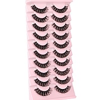 Eyelashes Russian Strip Lashes Clear Band D Curl Fluffy Wispy Lashes Natural Cat Eye Lashes Look Like Extensions By Yawamica