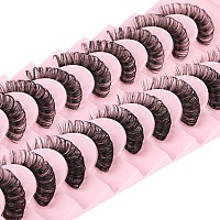 Eyelashes Russian Strip Lashes Clear Band D Curl Fluffy Wispy Lashes Natural Cat Eye Lashes Look Like Extensions By Yawamica