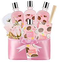 Christmas Spa Gift Sets For Women Spa Basket Coconut Rose Bath Gifts For Her Teen Girl Gifts Toiletry Bag Luxury Bath Gift Set