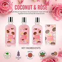 Christmas Spa Gift Sets For Women Spa Basket Coconut Rose Bath Gifts For Her Teen Girl Gifts Toiletry Bag Luxury Bath Gift Set