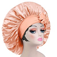 Satin Bonnet Silk For Hair Sleeping Women Tie Bonnets Adjustable Night Cap Jumbo Size Comfortable Wide Band For Braids Curly Lo