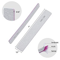 50 Pcs Nail Files For Acrylic Nails 100180 Grit Double Sides Emery Boards Fingernail Files Professional Nail Buffering Files