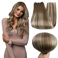 Full Shine 24 Inch Weft Hair Extensions Blonde Sew In Human Hair Bundle Color 6606 Blonde Human Hair Weft 105 Gram Weave Hair