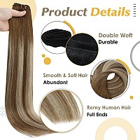 Full Shine 24 Inch Weft Hair Extensions Blonde Sew In Human Hair Bundle Color 6606 Blonde Human Hair Weft 105 Gram Weave Hair