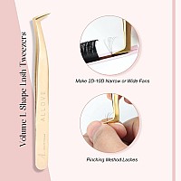 Allove Eyelash Extension Tweezers For Lash Extensions Stainless Steel Lash Tweezers For Eyelash Extensions Isolation Volume Lash