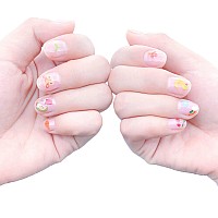 Ihukeit 10 Sheets Cute Nail Stickers For Kids Including Animals Fruits Flowers Food Rainbow Leaves Designs Self Adhesive Nail De