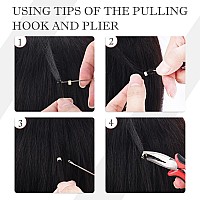 Neitsi Microlinks Hair Extensions Kitbeads Hair Extensions Threader Pulling Hook Pliersmicro Link Tools 200Pcs Silicone Rings