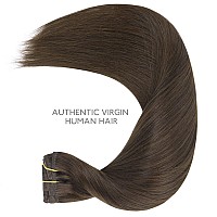 Wennalife Clip In Human Hair Extensions 75G 5Pcs 16 Inch Remy Clip In Hair Extensions Real Human Hair Light Dark Brown Virgin H