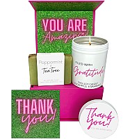 Boxzie Thank You Gifts For Women Appreciation Gift Box Set Cute Gratitude Basket Ideas Thoughtful Candle Presents For Employ