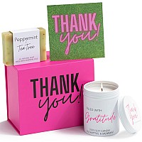 Boxzie Thank You Gifts For Women Appreciation Gift Box Set Cute Gratitude Basket Ideas Thoughtful Candle Presents For Employ