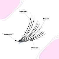 ROSE GIRL Loose Promade Fans - Natural Look Handmade Volume Eyelashes From 3D To 16D - C CC D DD Curl - False Lashes Extensions - Thickness 0.03~0.1 mm - 8~20 mm Length (12D-0.03-C (15mm))