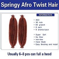 Springy Afro Twist Hair 30 Inches Preseparated Marley Twist Braiding Hair 8 Pack Spring Twist Hair Afro Twist Hair For Soft Loc